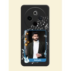 Musical Theme Design with Text on Photo On Space Black Custom Soft Matte Mobile Back Cover - Vivo T4 5G