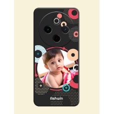 Multicoloured Round Image On Space Black Custom Soft Matte Mobile Back Cover - Vivo T4 5G