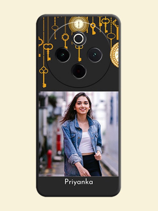 Decorative Design with Text On Space Black Custom Soft Matte Mobile Back Cover - Vivo T4 5G