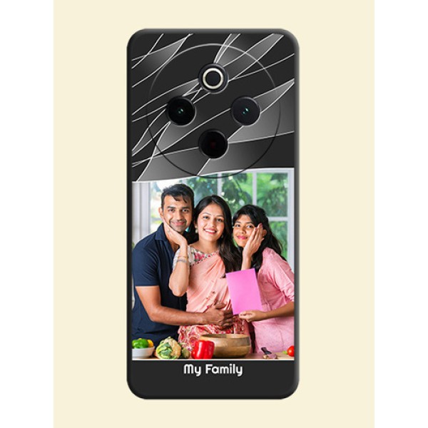 Mixed Wave Lines on Photo On Space Black Custom Soft Matte Mobile Back Cover - Vivo T4 5G Mixed Wave Lines on Photo On Space Black Custom Soft Matte Mobile Back Cover - Vivo T4 5G