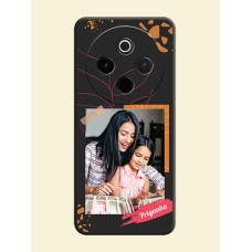 Orange Photo Frame On Space Black Custom Soft Matte Mobile Back Cover - Vivo T4 5G