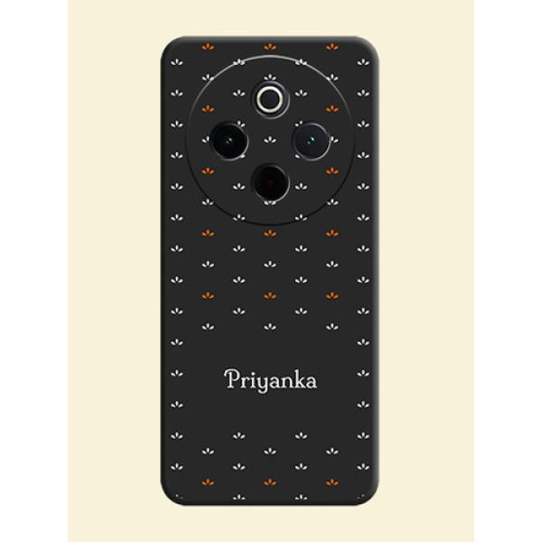 Simple Pattern With Custom Text On Space Black Custom Soft Matte Mobile Back Cover - Vivo T4 5G Simple Pattern With Custom Text On Space Black Custom Soft Matte Mobile Back Cover - Vivo T4 5G