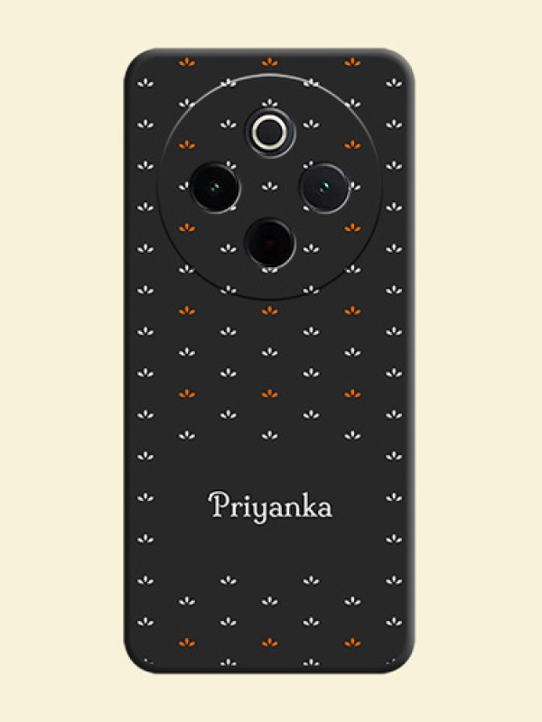 Simple Pattern With Custom Text On Space Black Custom Soft Matte Mobile Back Cover - Vivo T4 5G