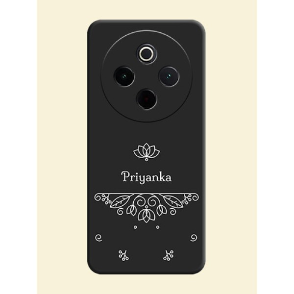 Lotus Garden Custom Text On Space Black Custom Soft Matte Mobile Back Cover - Vivo T4 5G Lotus Garden Custom Text On Space Black Custom Soft Matte Mobile Back Cover - Vivo T4 5G