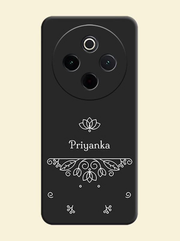 Lotus Garden Custom Text On Space Black Custom Soft Matte Mobile Back Cover - Vivo T4 5G