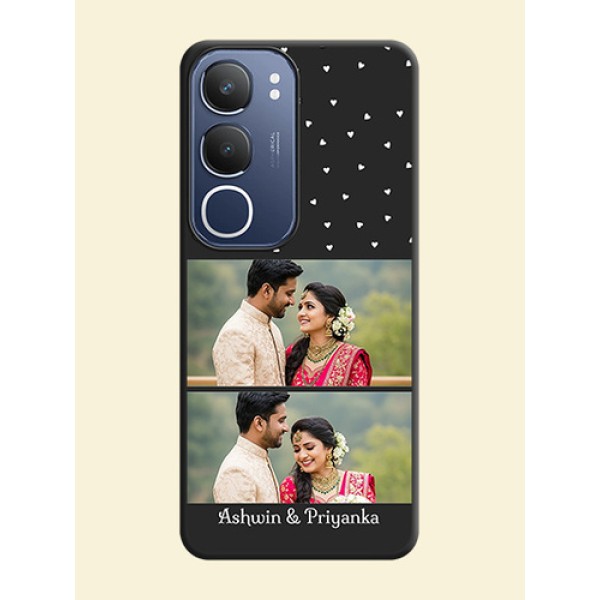 Miniature Love Symbols with Name On Space Black Custom Soft Matte Mobile Back Cover - Vivo T4 Lite Miniature Love Symbols with Name On Space Black Custom Soft Matte Mobile Back Cover - Vivo T4 Lite