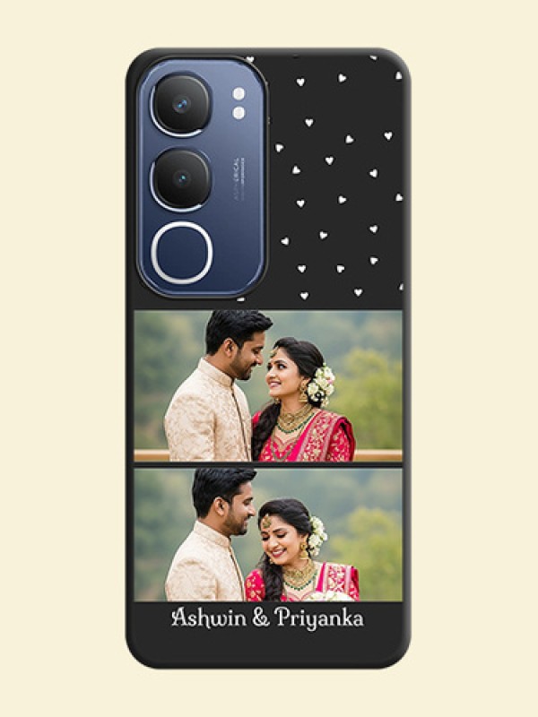 Miniature Love Symbols with Name On Space Black Custom Soft Matte Mobile Back Cover - Vivo T4 Lite