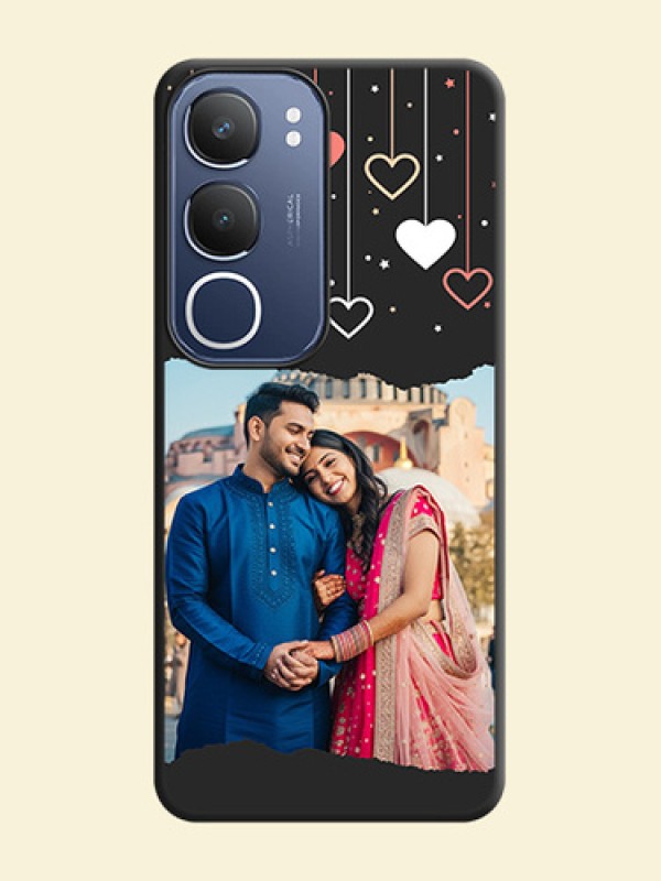 Love Hangings with Splash Wave Picture On Space Black Custom Soft Matte Mobile Back Cover - Vivo T4 Lite