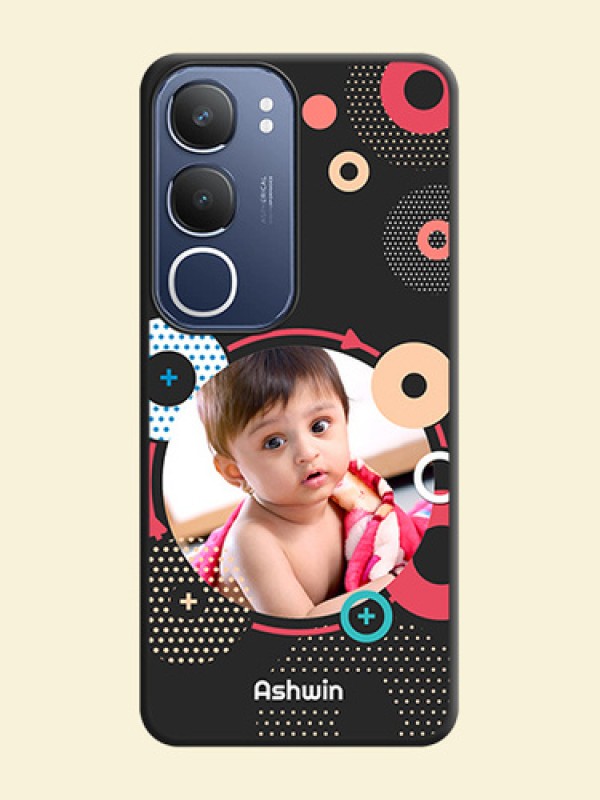 Multicoloured Round Image On Space Black Custom Soft Matte Mobile Back Cover - Vivo T4 Lite