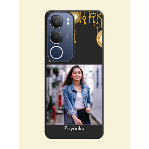 Decorative Design with Text On Space Black Custom Soft Matte Mobile Back Cover - Vivo T4 Lite
