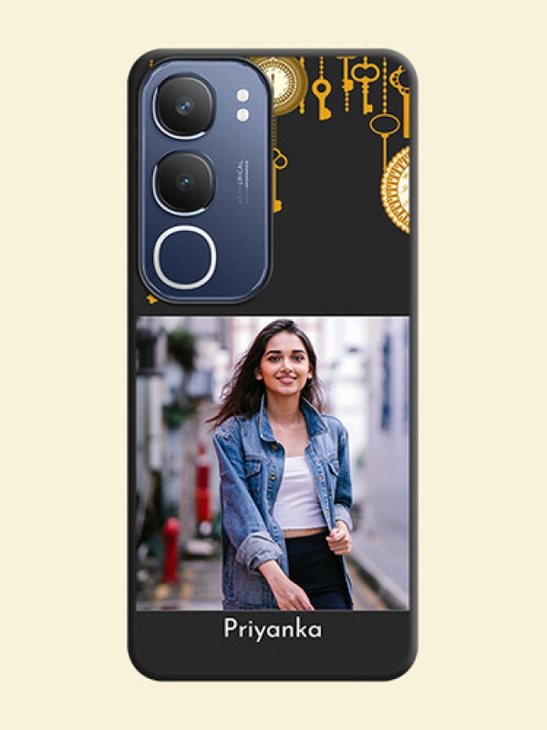 Decorative Design with Text On Space Black Custom Soft Matte Mobile Back Cover - Vivo T4 Lite
