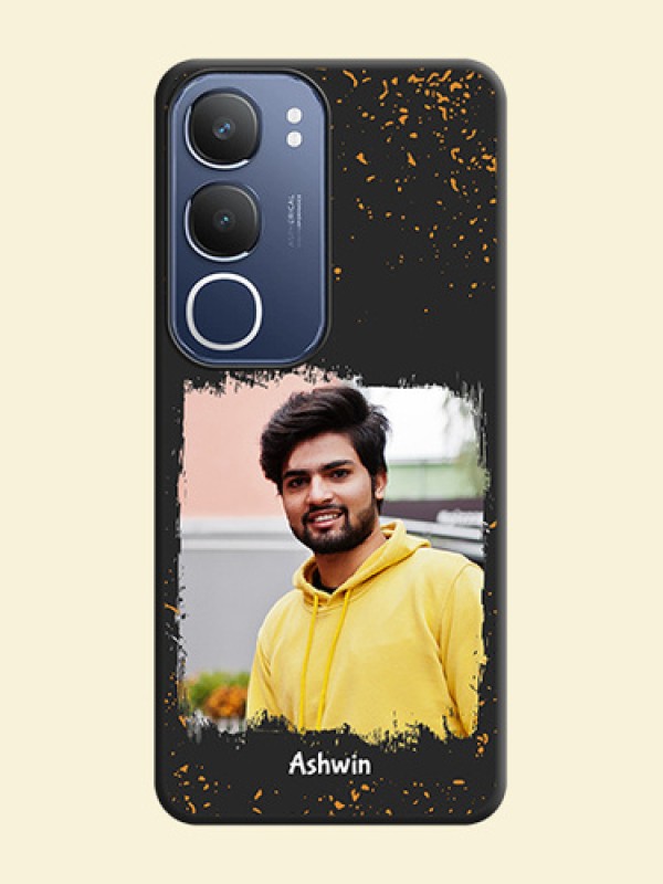 Spray Free Design on Photo On Space Black Custom Soft Matte Mobile Back Cover - Vivo T4 Lite