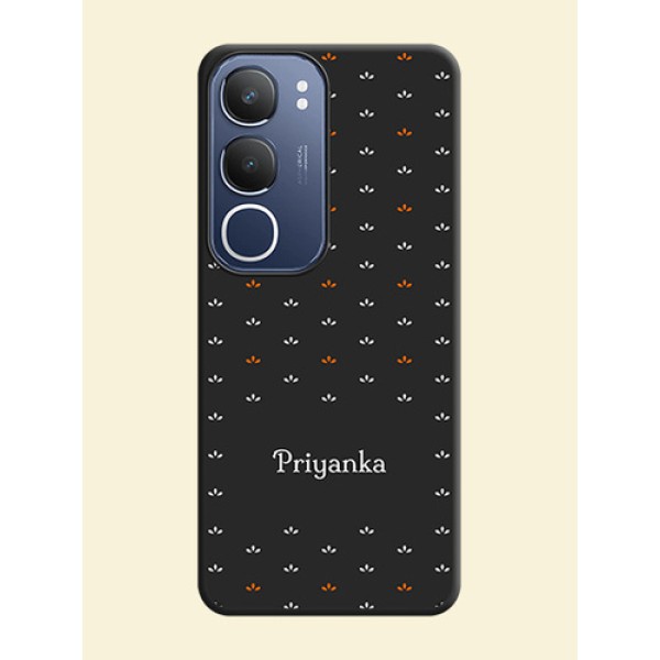 Simple Pattern With Custom Text On Space Black Custom Soft Matte Mobile Back Cover - Vivo T4 Lite Simple Pattern With Custom Text On Space Black Custom Soft Matte Mobile Back Cover - Vivo T4 Lite