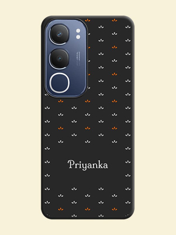 Simple Pattern With Custom Text On Space Black Custom Soft Matte Mobile Back Cover - Vivo T4 Lite