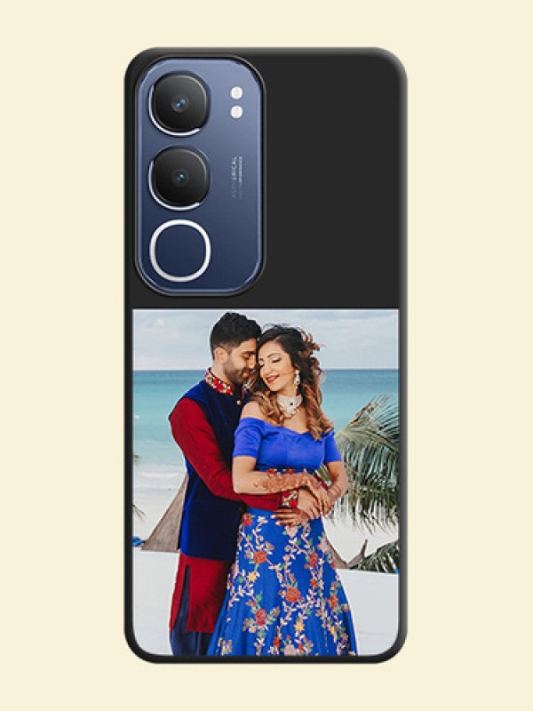 Image Upload With Space Black Color On Custom Soft Matte Mobile Back Cover - Vivo T4 Lite
