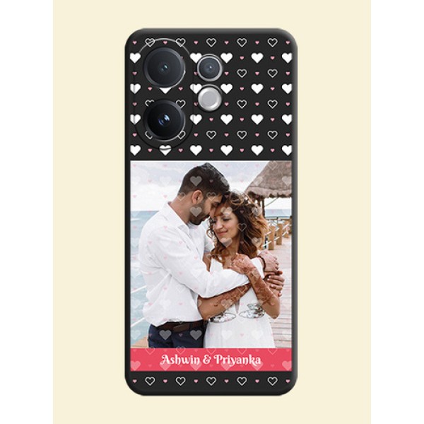 White Color Love Symbols with Text Design on Photo On Space Black Custom Soft Matte Mobile Back Cover - Vivo T4 Pro 5G White Color Love Symbols with Text Design on Photo On Space Black Custom Soft Matte Mobile Back Cover - Vivo T4 Pro 5G
