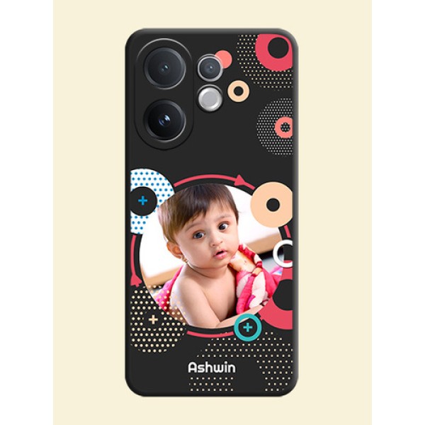 Multicoloured Round Image On Space Black Custom Soft Matte Mobile Back Cover - Vivo T4 Pro 5G Multicoloured Round Image On Space Black Custom Soft Matte Mobile Back Cover - Vivo T4 Pro 5G