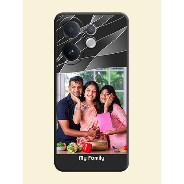 Mixed Wave Lines on Photo On Space Black Custom Soft Matte Mobile Back Cover - Vivo T4 Pro 5G Mixed Wave Lines on Photo On Space Black Custom Soft Matte Mobile Back Cover - Vivo T4 Pro 5G