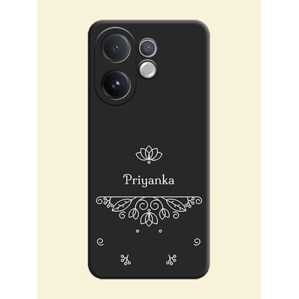 Lotus Garden Custom Text On Space Black Custom Soft Matte Mobile Back Cover - Vivo T4 Pro 5G Lotus Garden Custom Text On Space Black Custom Soft Matte Mobile Back Cover - Vivo T4 Pro 5G
