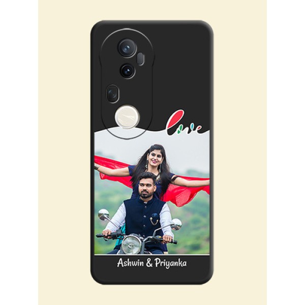 Fall in Love Pattern with Picture on Photo On Space Black Custom Soft Matte Mobile Back Cover - Vivo T4 Ultra 5G Fall in Love Pattern with Picture on Photo On Space Black Custom Soft Matte Mobile Back Cover - Vivo T4 Ultra 5G