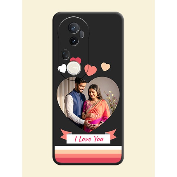 Love Shaped Photo with Colorful Stripes On Space Black Custom Soft Matte Mobile Back Cover - Vivo T4 Ultra 5G Love Shaped Photo with Colorful Stripes On Space Black Custom Soft Matte Mobile Back Cover - Vivo T4 Ultra 5G