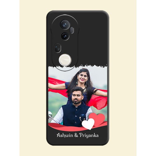 Pin Color Love Shaped Ribbon Design with Text On Space Black Custom Soft Matte Mobile Back Cover - Vivo T4 Ultra 5G