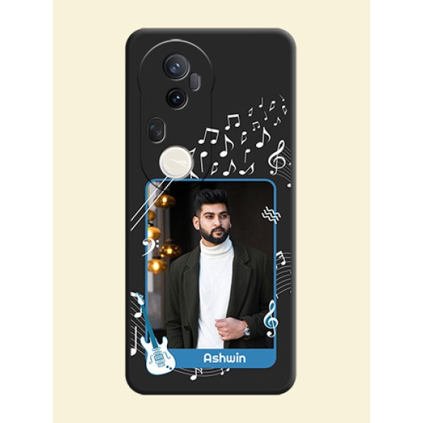 Musical Theme Design with Text on Photo On Space Black Custom Soft Matte Mobile Back Cover - Vivo T4 Ultra 5G