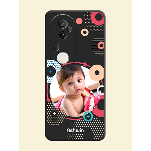 Multicoloured Round Image On Space Black Custom Soft Matte Mobile Back Cover - Vivo T4 Ultra 5G Multicoloured Round Image On Space Black Custom Soft Matte Mobile Back Cover - Vivo T4 Ultra 5G