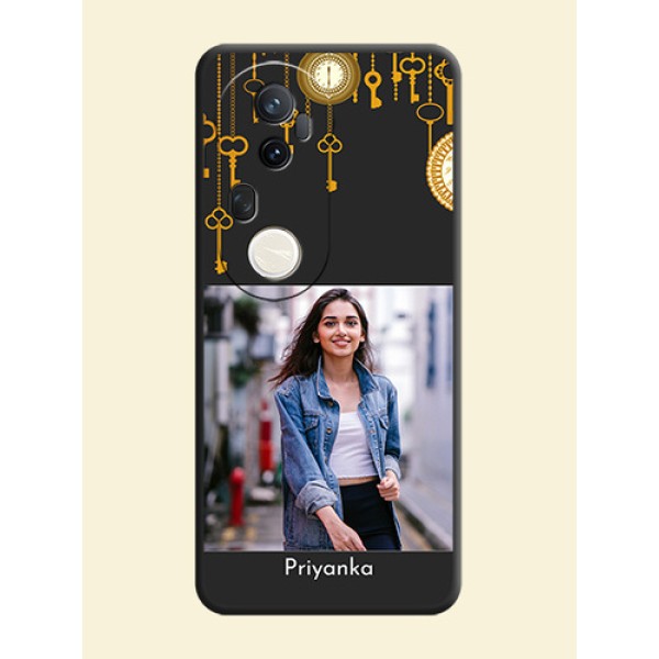 Decorative Design with Text On Space Black Custom Soft Matte Mobile Back Cover - Vivo T4 Ultra 5G