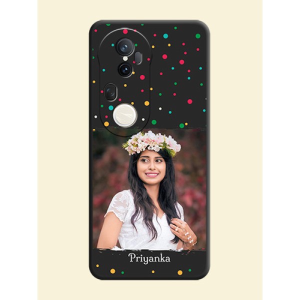 Multicolor Dotted Pattern with Text On Space Black Custom Soft Matte Mobile Back Cover - Vivo T4 Ultra 5G Multicolor Dotted Pattern with Text On Space Black Custom Soft Matte Mobile Back Cover - Vivo T4 Ultra 5G