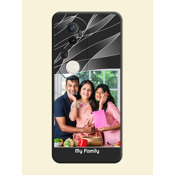 Mixed Wave Lines on Photo On Space Black Custom Soft Matte Mobile Back Cover - Vivo T4 Ultra 5G Mixed Wave Lines on Photo On Space Black Custom Soft Matte Mobile Back Cover - Vivo T4 Ultra 5G