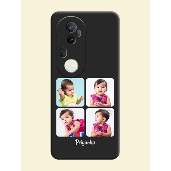 Floral Art with 6 Image Holder on Photo On Space Black Custom Soft Matte Mobile Back Cover - Vivo T4 Ultra 5G Floral Art with 6 Image Holder on Photo On Space Black Custom Soft Matte Mobile Back Cover - Vivo T4 Ultra 5G