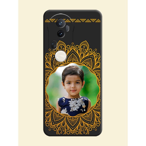 Round Image with Floral Design On Space Black Custom Soft Matte Mobile Back Cover - Vivo T4 Ultra 5G Round Image with Floral Design On Space Black Custom Soft Matte Mobile Back Cover - Vivo T4 Ultra 5G