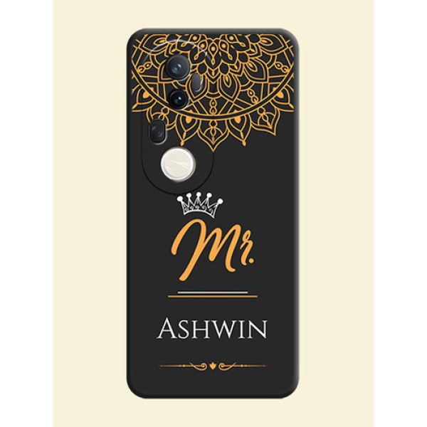 Mr Name with Floral Design On Space Black Custom Soft Matte Mobile Back Cover - Vivo T4 Ultra 5G Mr Name with Floral Design On Space Black Custom Soft Matte Mobile Back Cover - Vivo T4 Ultra 5G