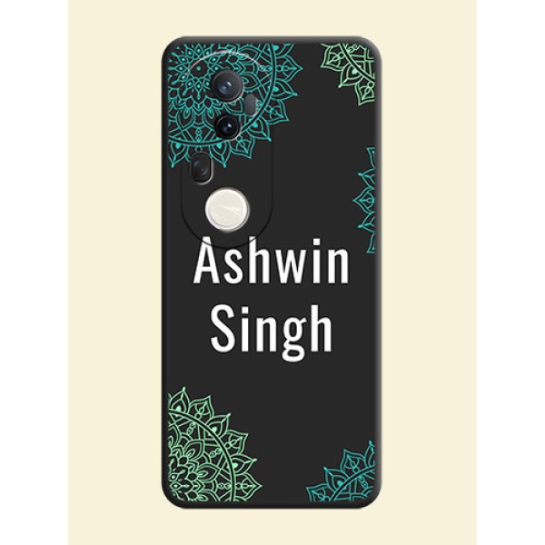 Your Name with Floral Design On Space Black Custom Soft Matte Mobile Back Cover - Vivo T4 Ultra 5G Your Name with Floral Design On Space Black Custom Soft Matte Mobile Back Cover - Vivo T4 Ultra 5G