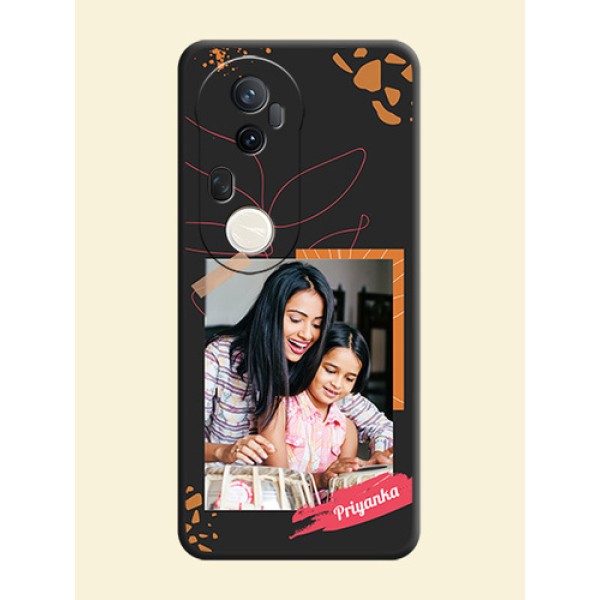 Orange Photo Frame On Space Black Custom Soft Matte Mobile Back Cover - Vivo T4 Ultra 5G Orange Photo Frame On Space Black Custom Soft Matte Mobile Back Cover - Vivo T4 Ultra 5G