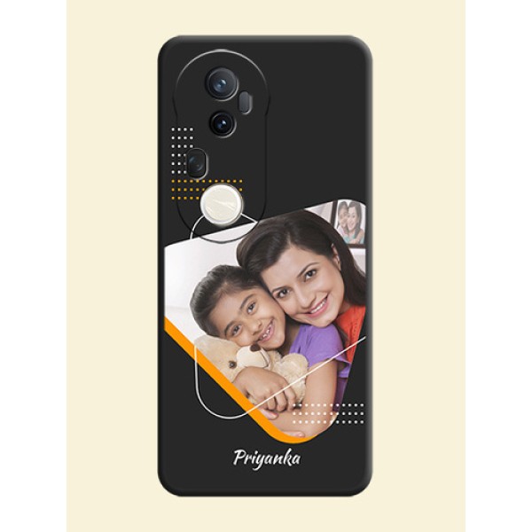 Yellow Triangle on Photo On Space Black Custom Soft Matte Mobile Back Cover - Vivo T4 Ultra 5G Yellow Triangle on Photo On Space Black Custom Soft Matte Mobile Back Cover - Vivo T4 Ultra 5G