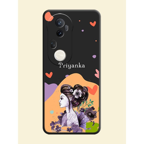 Namecase For Her With Fancy Lady Image On Space Black Custom Soft Matte Mobile Back Cover - Vivo T4 Ultra 5G Namecase For Her With Fancy Lady Image On Space Black Custom Soft Matte Mobile Back Cover - Vivo T4 Ultra 5G