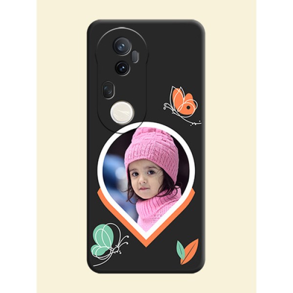 Upload Pic With Simple Butterly Design On Space Black Custom Soft Matte Mobile Back Cover - Vivo T4 Ultra 5G Upload Pic With Simple Butterly Design On Space Black Custom Soft Matte Mobile Back Cover - Vivo T4 Ultra 5G
