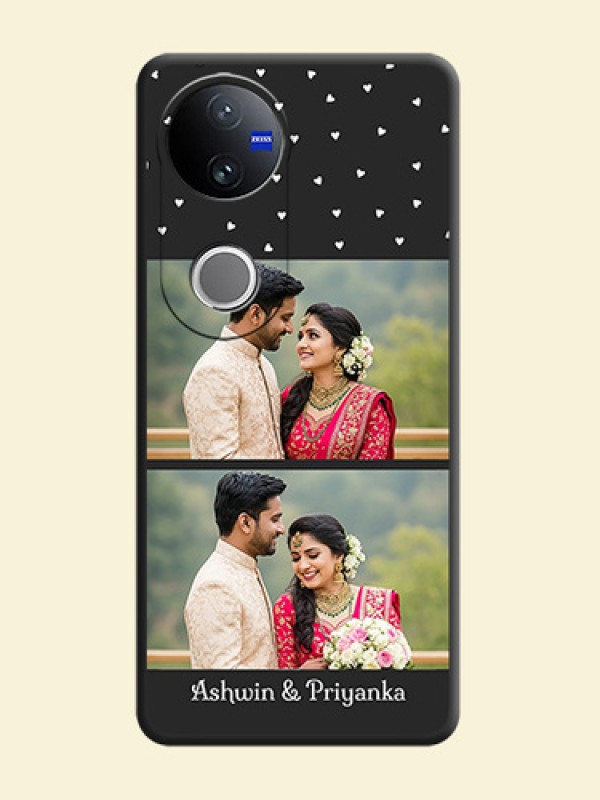 Miniature Love Symbols with Name On Space Black Custom Soft Matte Mobile Back Cover - Vivo T4R 5G