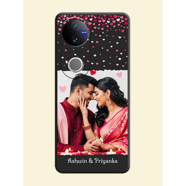 Fall in Love with Your Partner on Photo On Space Black Custom Soft Matte Mobile Back Cover - Vivo T4R 5G Fall in Love with Your Partner on Photo On Space Black Custom Soft Matte Mobile Back Cover - Vivo T4R 5G
