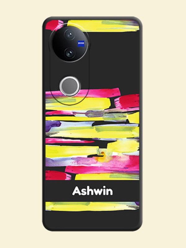 Brush Coloured On Space Black Custom Soft Matte Mobile Back Cover - Vivo T4R 5G