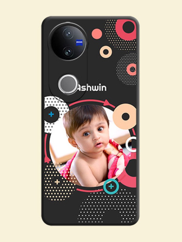 Multicoloured Round Image On Space Black Custom Soft Matte Mobile Back Cover - Vivo T4R 5G
