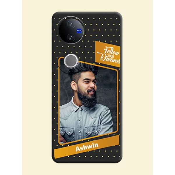 Follow Your Dreams with White Dots On Space Black Custom Soft Matte Mobile Back Cover - Vivo T4R 5G