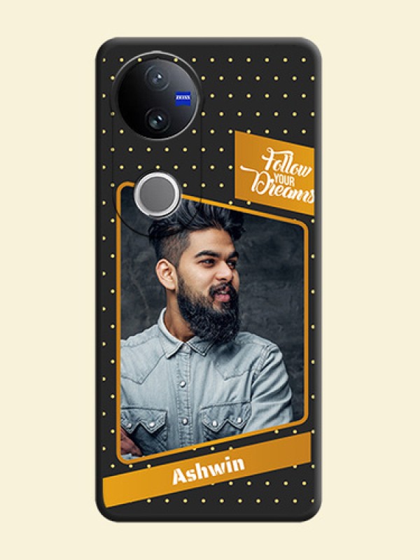 Follow Your Dreams with White Dots On Space Black Custom Soft Matte Mobile Back Cover - Vivo T4R 5G