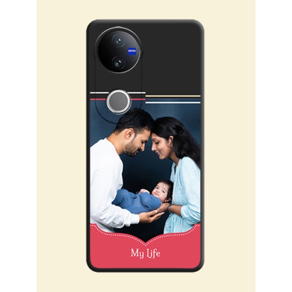 Classic Plain Design with Name On Space Black Custom Soft Matte Mobile Back Cover - Vivo T4R 5G Classic Plain Design with Name On Space Black Custom Soft Matte Mobile Back Cover - Vivo T4R 5G