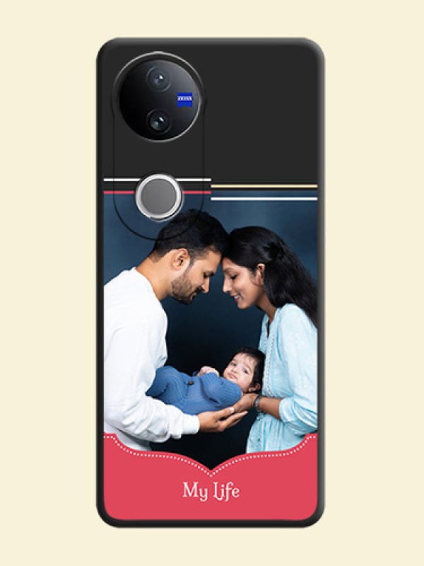 Classic Plain Design with Name On Space Black Custom Soft Matte Mobile Back Cover - Vivo T4R 5G