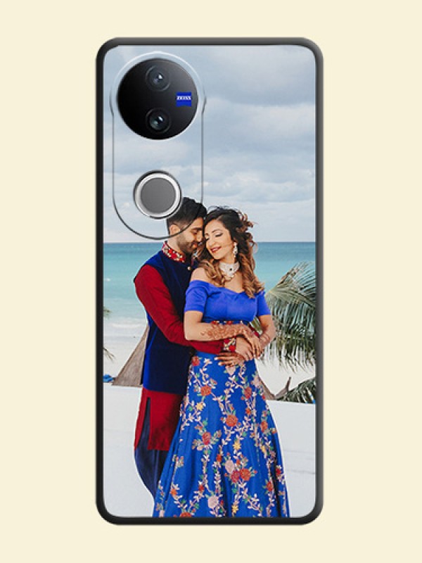 Full Single Pic Upload On Space Black Custom Soft Matte Mobile Back Cover - Vivo T4R 5G