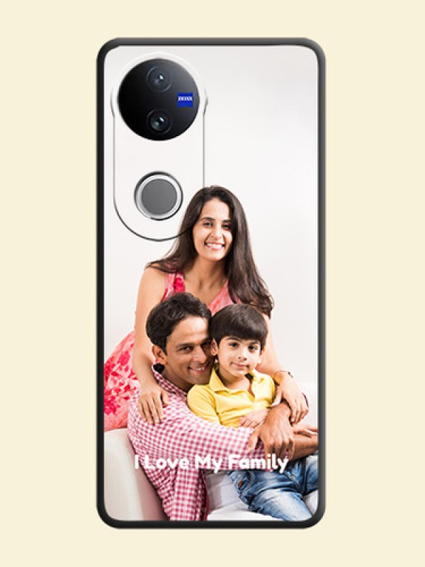 Full Single Pic Upload With Text On Space Black Custom Soft Matte Mobile Back Cover - Vivo T4R 5G