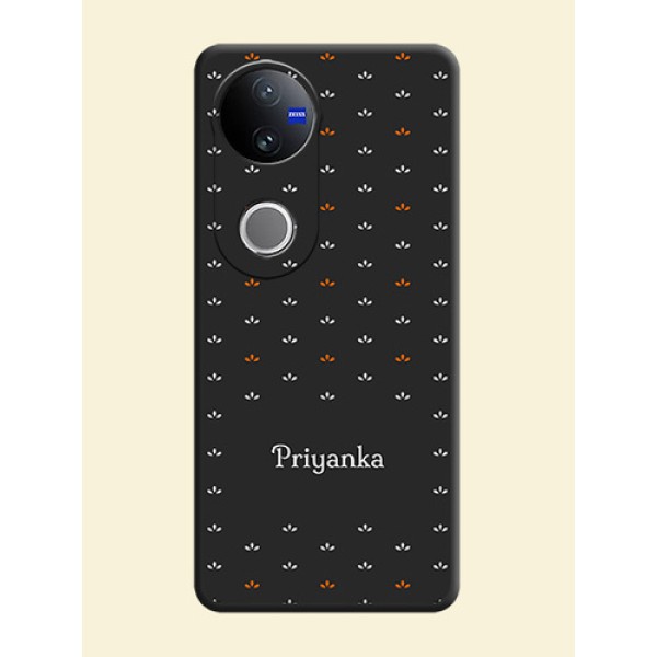 Simple Pattern With Custom Text On Space Black Custom Soft Matte Mobile Back Cover - Vivo T4R 5G Simple Pattern With Custom Text On Space Black Custom Soft Matte Mobile Back Cover - Vivo T4R 5G